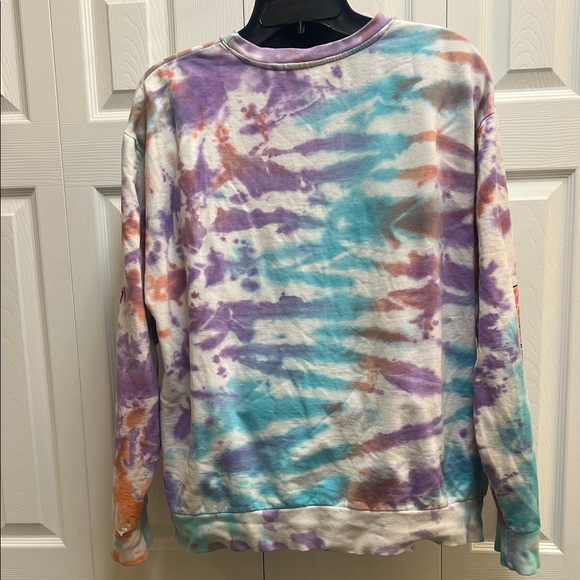 Vibrant Tie-Dye Garfield Women's Sweatshirt "I Donut Care" Large - Picture 10 of 14